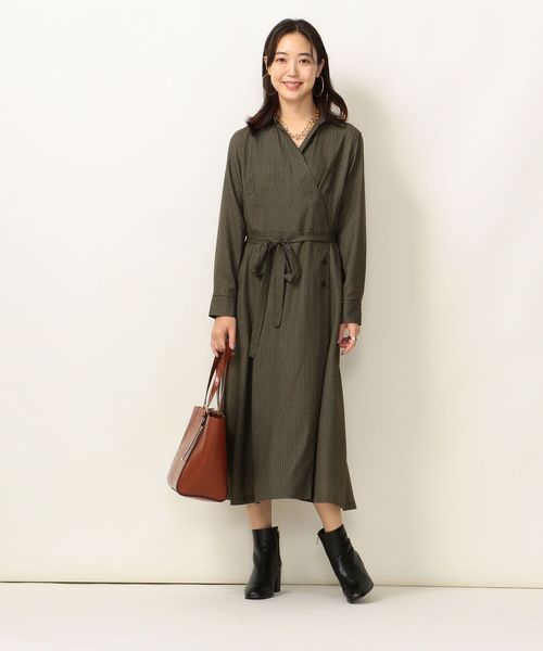 SHIPS any（シップス エニィ）の「SHIPS any:ジオメトリックシャツワンピース◇（シャツワンピース・レディース・キャメル/ピンク・ONE SIZE）」の2枚目の写真