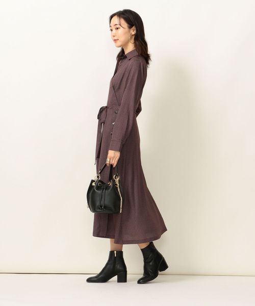 SHIPS any（シップス エニィ）の「SHIPS any:ジオメトリックシャツワンピース◇（シャツワンピース・レディース・キャメル/ピンク・ONE SIZE）」の5枚目の写真