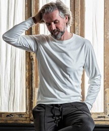 1PIU1UGUALE3 RELAX(ウノピゥウノウグァーレトレ)エコスウェードロングTシャツ