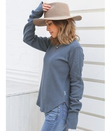 ALEXIA STAM | Round Hem Waffle Top/ラウンドヘムワッフルトップ(Tシャツ/カットソー)