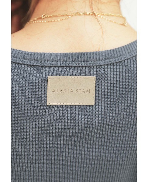ALEXIA STAM（アリシアスタン）の「Round Hem Waffle Top/ラウンドヘムワッフルトップ（Tシャツ/カットソー・レディース・アイボリー/モカ/ネイビー・FREE）」の15枚目の写真