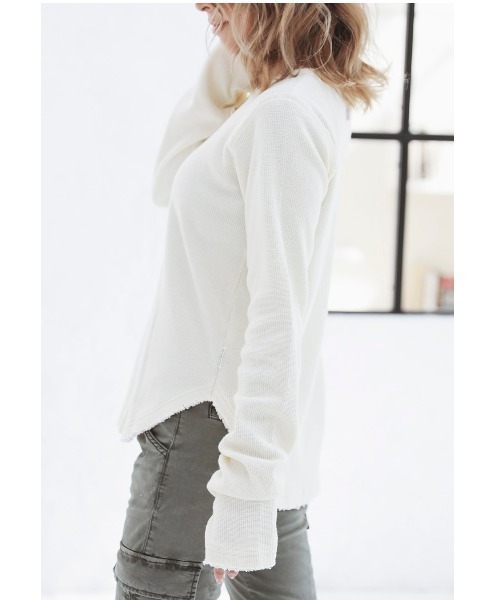 ALEXIA STAM（アリシアスタン）の「Round Hem Waffle Top/ラウンドヘムワッフルトップ（Tシャツ/カットソー・レディース・アイボリー/モカ/ネイビー・FREE）」の18枚目の写真