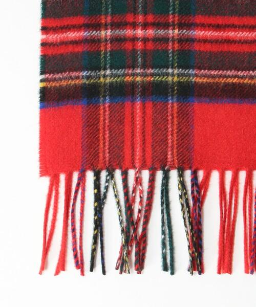 Johnstons of Elgin（ジョンストンズオブエルガン）の「[ ジョンストンズ ] ★ JOHNSTONS カシミヤ チェック マフラー 男女兼用 ユニセックス（マフラー・メンズ・ダークグリーン/レッド/グレー・FREE）」の4枚目の写真