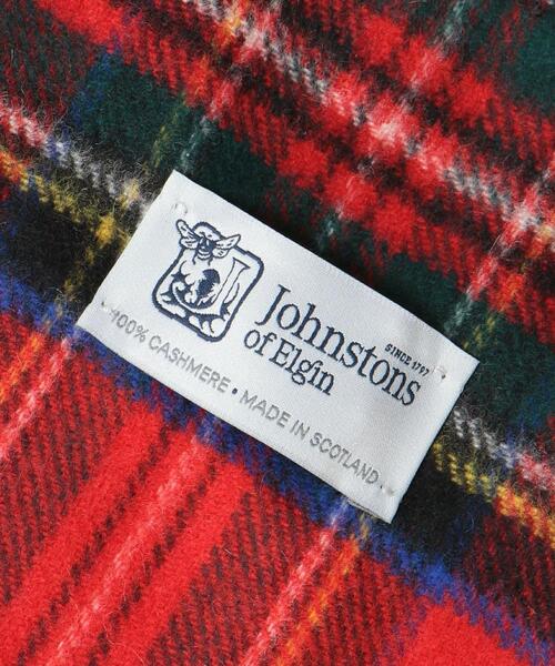 Johnstons of Elgin（ジョンストンズオブエルガン）の「[ ジョンストンズ ] ★ JOHNSTONS カシミヤ チェック マフラー 男女兼用 ユニセックス（マフラー・メンズ・ダークグリーン/レッド/グレー・FREE）」の5枚目の写真