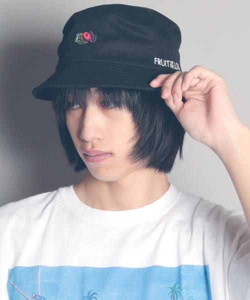 FRUIT OF THE LOOM（フルーツオブザルーム）の「【FRUIT OF THE LOOM/フルーツオブザルーム】FTL EMB BUCKET HAT/刺繍バケットハット（ハット・メンズ・ホワイト/ブラック/ベージュ・FREE）」の8枚目の写真