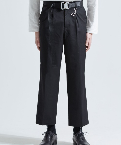A‘gem 9（エージェムナイン）の「『A'GEM/9』ベルト付きワイドスラックス（スラックス・メンズ・ブラック/A・M/L）」の2枚目の写真