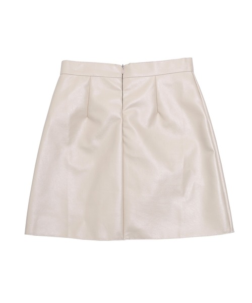 MSGM オフホワイトフェイクレザースカート フェイクレザーミニSK|ems excite | RETRO GIRL ONLINE STORE