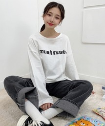 『muah muah/ムーアムーア』POINT RELAX FIT BLACK JEAN/ポイント リラックスフィット ブラックジーンズ