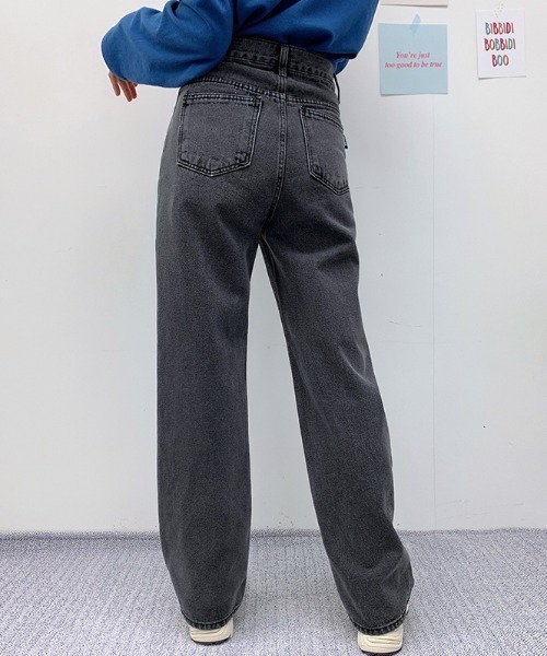 muahmuah（ムーアムーア）の「『muah muah/ムーアムーア』POINT RELAX FIT BLACK JEAN/ポイント リラックスフィット ブラックジーンズ（デニムパンツ・レディース・ブラック・S/M）」の9枚目の写真