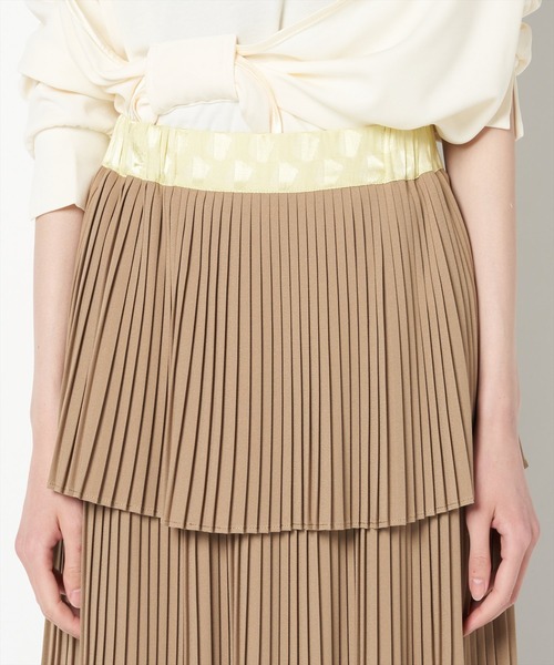 ライチ（ライチ）の「aurea/プリーツティアードスカート（スカート・レディース・キャメル/ブラック・FREE）」の3枚目の写真
