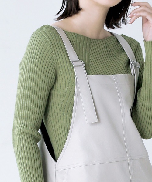 Bou Jeloud（ブージュルード）の「フェイクレザージャンスカ（ジャンパースカート・レディース・アイボリー/ブラウン/ブラック/オリーブ・FREE）」の9枚目の写真