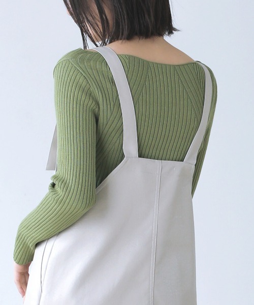 Bou Jeloud（ブージュルード）の「フェイクレザージャンスカ（ジャンパースカート・レディース・アイボリー/ブラウン/ブラック/オリーブ・FREE）」の12枚目の写真