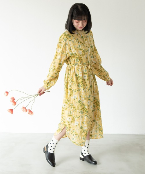 MERLOT（メルロー）の「ボタニカルシャツワンピース（シャツワンピース・レディース・イエロー/ブルー・FREE）」の10枚目の写真
