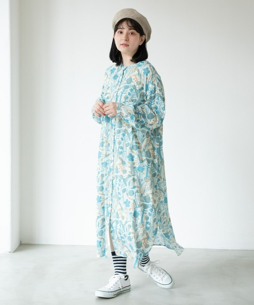 MERLOT（メルロー）の「ボタニカルシャツワンピース（シャツワンピース・レディース・イエロー/ブルー・FREE）」の8枚目の写真