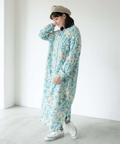 MERLOT（メルロー）の「ボタニカルシャツワンピース（シャツワンピース・レディース・イエロー/ブルー・FREE）」の22枚目の写真