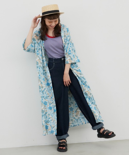 MERLOT（メルロー）の「ボタニカルシャツワンピース（シャツワンピース・レディース・イエロー/ブルー・FREE）」の6枚目の写真