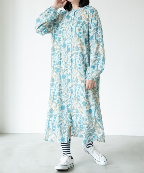 MERLOT（メルロー）の「ボタニカルシャツワンピース（シャツワンピース・レディース・イエロー/ブルー・FREE）」の3枚目の写真