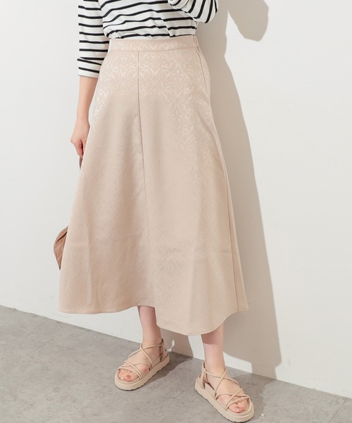 natural couture（ナチュラルクチュール）の「アンティークジャガード大人フレアスカート（スカート・レディース・オレンジ/ライトベージュ/サックスブルー・FREE）」の2枚目の写真