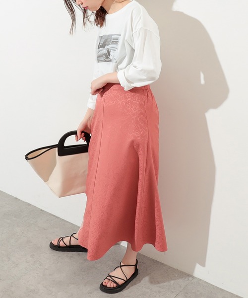 natural couture（ナチュラルクチュール）の「アンティークジャガード大人フレアスカート（スカート・レディース・オレンジ/ライトベージュ/サックスブルー・FREE）」の16枚目の写真