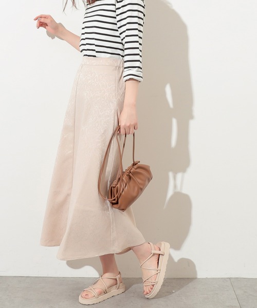 natural couture（ナチュラルクチュール）の「アンティークジャガード大人フレアスカート（スカート・レディース・オレンジ/ライトベージュ/サックスブルー・FREE）」の15枚目の写真