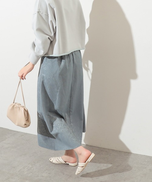 natural couture（ナチュラルクチュール）の「アンティークジャガード大人フレアスカート（スカート・レディース・オレンジ/ライトベージュ/サックスブルー・FREE）」の6枚目の写真