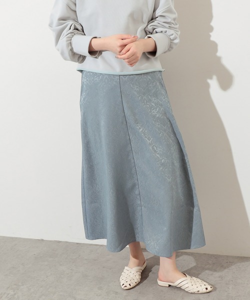 natural couture（ナチュラルクチュール）の「アンティークジャガード大人フレアスカート（スカート・レディース・オレンジ/ライトベージュ/サックスブルー・FREE）」の18枚目の写真