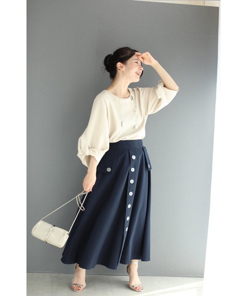 ブラウス シャツ 大人可愛い、つぼみ袖のブラウストップス きれいめ レディース cawaii ブラウス シャツ 大人可愛い、つぼみ袖のブラウス