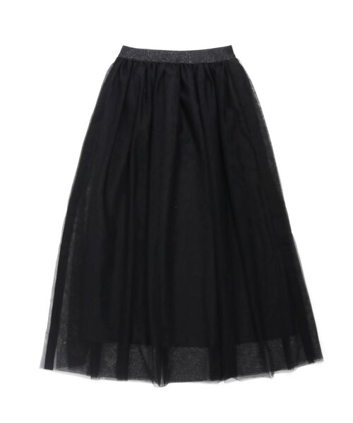 Otonato（オトナト）の「サイドラインチュールスカート_ママ【親子でおそろいリンクコーデ】（スカート・レディース・ブラック/オフホワイト・MEDIUM）」の2枚目の写真