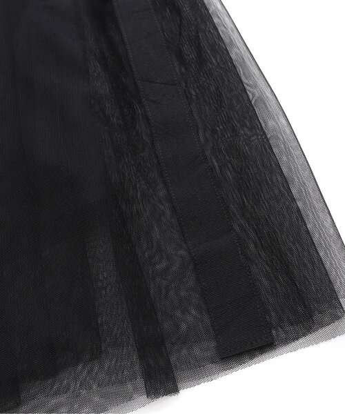 Otonato（オトナト）の「サイドラインチュールスカート_ママ【親子でおそろいリンクコーデ】（スカート・レディース・ブラック/オフホワイト・MEDIUM）」の8枚目の写真