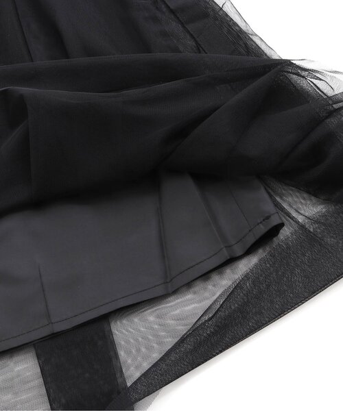 Otonato（オトナト）の「サイドラインチュールスカート_ママ【親子でおそろいリンクコーデ】（スカート・レディース・ブラック/オフホワイト・MEDIUM）」の9枚目の写真