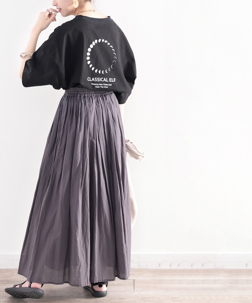 classicalelf（クラシカルエルフ）の「綿100％ オーガニックコットン。月グラフィックプリントで1+（Tシャツ/カットソー・レディース・ホワイト/ブラック/グレイッシュベージュ・MEDIUM/LARGE/X-LARGE）」の20枚目の写真