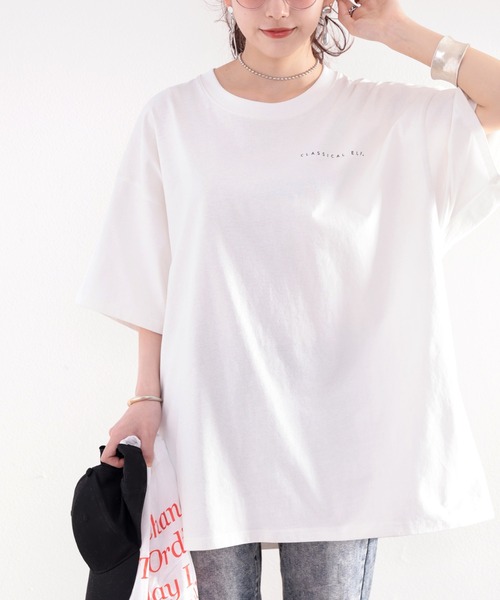 classicalelf（クラシカルエルフ）の「綿100％ オーガニックコットン。月グラフィックプリントで1+（Tシャツ/カットソー・レディース・ホワイト/ブラック/グレイッシュベージュ・MEDIUM/LARGE/X-LARGE）」の15枚目の写真