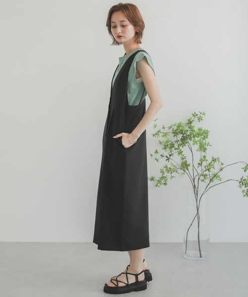 SENSE OF PLACE by URBAN RESEARCH（センスオブプレイスバイアーバンリサーチ）の「フロントボタンジャンパースカート（ジャンパースカート・レディース・ブラック/ライトベージュ/ベージュ・ONE）」の5枚目の写真