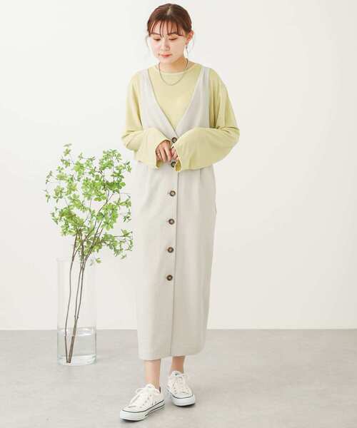 SENSE OF PLACE by URBAN RESEARCH（センスオブプレイスバイアーバンリサーチ）の「フロントボタンジャンパースカート（ジャンパースカート・レディース・ブラック/ライトベージュ/ベージュ・ONE）」の16枚目の写真