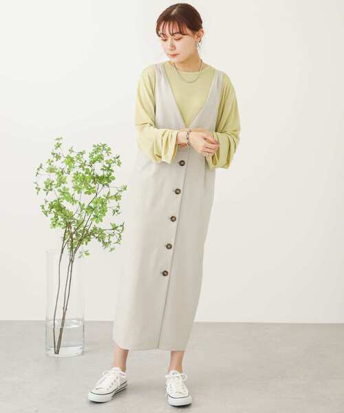 SENSE OF PLACE by URBAN RESEARCH（センスオブプレイスバイアーバンリサーチ）の「フロントボタンジャンパースカート（ジャンパースカート・レディース・ブラック/ライトベージュ/ベージュ・ONE）」の18枚目の写真