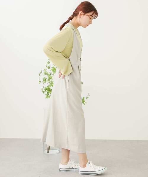 SENSE OF PLACE by URBAN RESEARCH（センスオブプレイスバイアーバンリサーチ）の「フロントボタンジャンパースカート（ジャンパースカート・レディース・ブラック/ライトベージュ/ベージュ・ONE）」の22枚目の写真