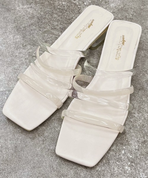 apres jour mignon(アプレジュールミニョン)の「スクエアクリアヒールサンダル【ZOZOTOWN限定アイテム】(サンダル・レディース・ブラック/グレイッシュベージュ/アイボリー・X-LARGE/LARGE/MEDIUM/SMALL)」の2枚目の写真