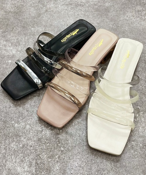 apres jour mignon(アプレジュールミニョン)の「スクエアクリアヒールサンダル【ZOZOTOWN限定アイテム】(サンダル・レディース・ブラック/グレイッシュベージュ/アイボリー・X-LARGE/LARGE/MEDIUM/SMALL)」の7枚目の写真