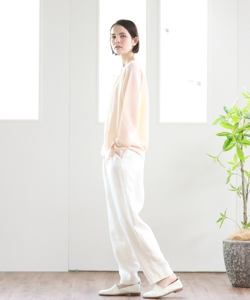 Pao de lo(パオデロ)の「美濃和紙ニット羽織り(ニット/セーター・レディース・チャコールグレー/グレー/オレンジ・9号/7号)」の5枚目の写真