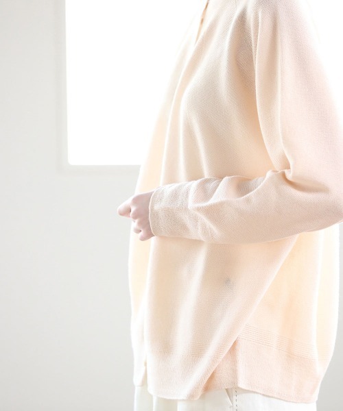 Pao de lo(パオデロ)の「美濃和紙ニット羽織り(ニット/セーター・レディース・チャコールグレー/グレー/オレンジ・9号/7号)」の18枚目の写真