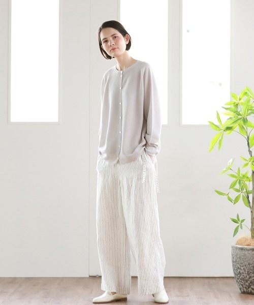 Pao de lo(パオデロ)の「美濃和紙ニット羽織り(ニット/セーター・レディース・チャコールグレー/グレー/オレンジ・9号/7号)」の21枚目の写真