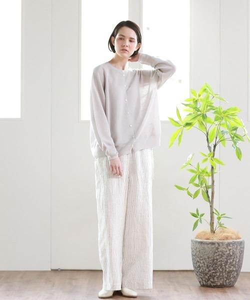 Pao de lo(パオデロ)の「美濃和紙ニット羽織り(ニット/セーター・レディース・チャコールグレー/グレー/オレンジ・9号/7号)」の10枚目の写真