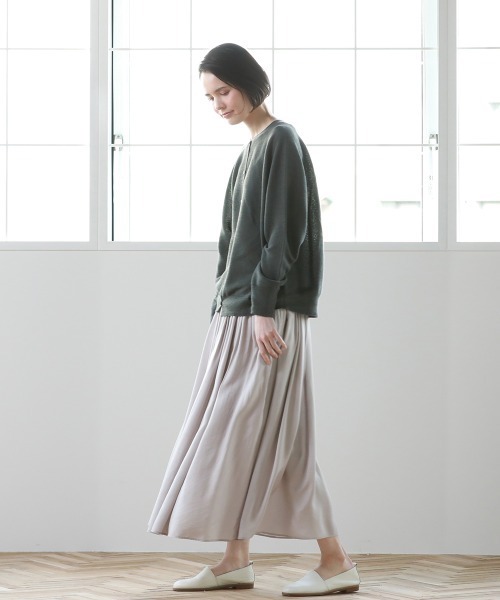 Pao de lo(パオデロ)の「美濃和紙ニット羽織り(ニット/セーター・レディース・チャコールグレー/グレー/オレンジ・9号/7号)」の17枚目の写真