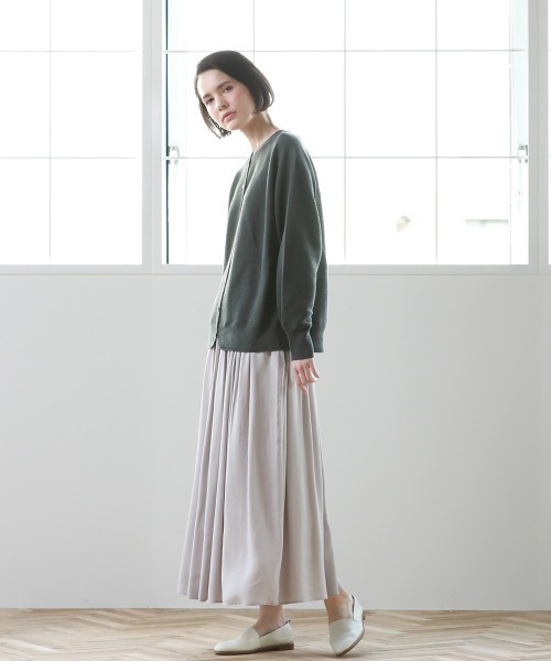 Pao de lo(パオデロ)の「美濃和紙ニット羽織り(ニット/セーター・レディース・チャコールグレー/グレー/オレンジ・9号/7号)」の13枚目の写真