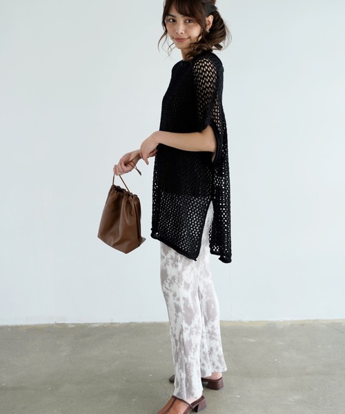 Chiaro（キアロ）の「タイダイ柄楊柳プリーツワイドフレアパンツ（その他パンツ・レディース・ベージュ/グレー/オリーブ・FREE）」の16枚目の写真