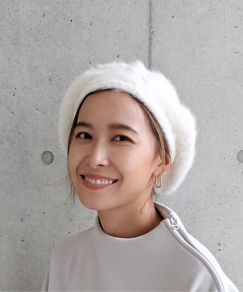 Per sist ence(パーシエンス)の「Per sist ence/パーシエンス アンゴラベレー(ハンチング/ベレー帽・レディース・ホワイト/ブラック/ベージュ/ネイビー/グレー/カーキ/キャメル/ライトブルー/ミント/ワインレッド/ピンク・FREE)」の1枚目の写真