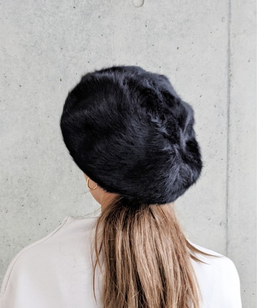 Per sist ence(パーシエンス)の「Per sist ence/パーシエンス アンゴラベレー(ハンチング/ベレー帽・レディース・ホワイト/ブラック/ベージュ/ネイビー/グレー/カーキ/キャメル/ライトブルー/ミント/ワインレッド/ピンク・FREE)」の2枚目の写真