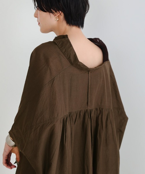 Bou Jeloud(ブージュルード)の「ワイドシャツブラウス(シャツ/ブラウス・レディース・ブラウン/オフホワイト/マスタード/ブルーグリーン/A・38)」の9枚目の写真