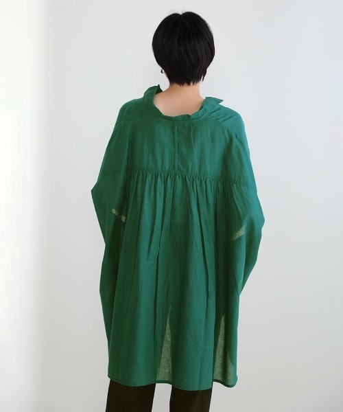 Bou Jeloud(ブージュルード)の「ワイドシャツブラウス(シャツ/ブラウス・レディース・ブラウン/オフホワイト/マスタード/ブルーグリーン/A・38)」の13枚目の写真