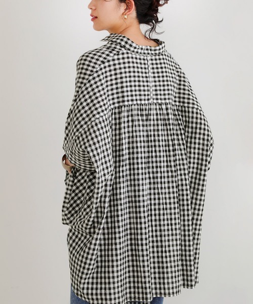 Bou Jeloud(ブージュルード)の「ワイドシャツブラウス(シャツ/ブラウス・レディース・ブラウン/オフホワイト/マスタード/ブルーグリーン/A・38)」の17枚目の写真